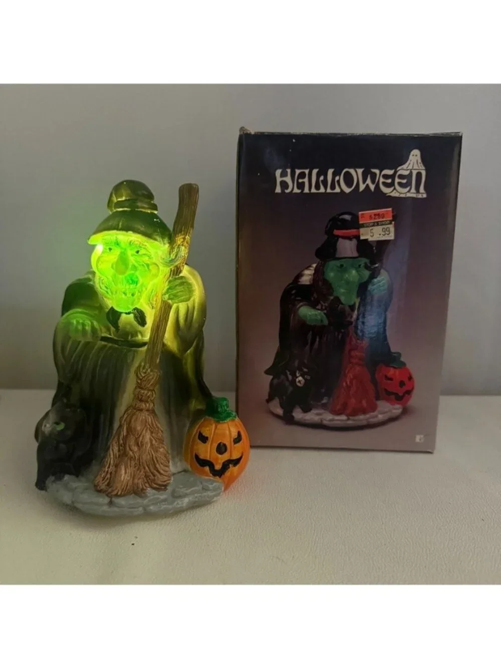Vintage Halloween Lighted Witch Santa’s Favorites Tested And WORKS 1989